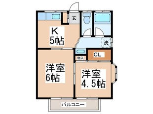 第１０もえぎ野ハイツの物件間取画像